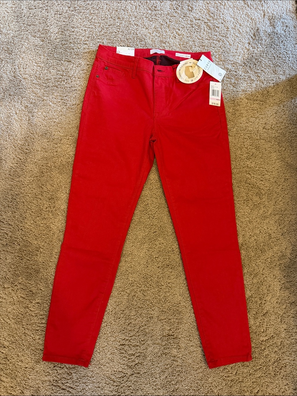 Women’s Bright Red Skinny Jeans - Stretch Slim Fit